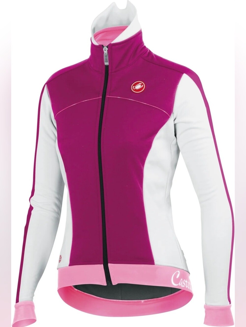 Castelli Viziata Women's Windstopper Cycling Jacket Pink Magenta White Size S